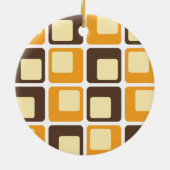 70s Retro Square Shapes Pattern Keramisch Ornament (Achterkant)