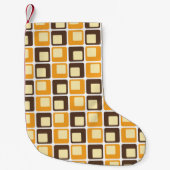 70s Retro Square Shapes Pattern Kleine Kerstsok (Voorkant)