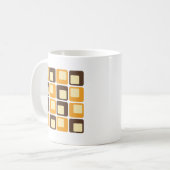 70s Retro Square Shapes Pattern Koffiemok (Voorkant links)