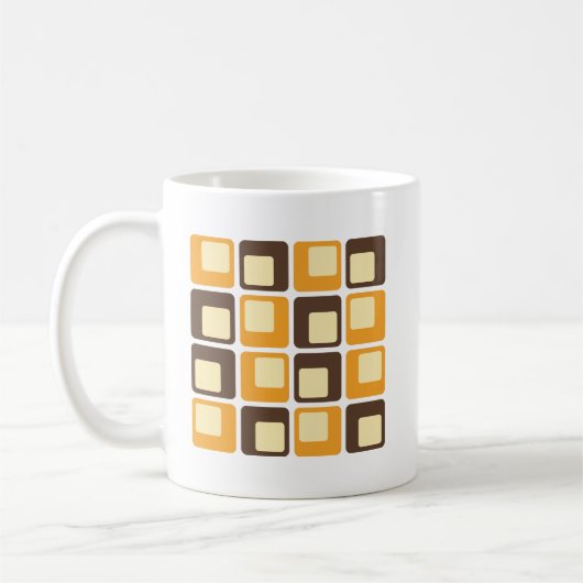 70s Retro Square Shapes Pattern Koffiemok (Links)