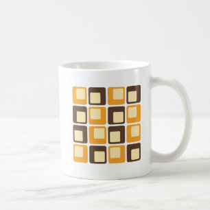 70s Retro Square Shapes Pattern Koffiemok