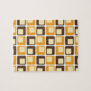 70s Retro Square Shapes Pattern Legpuzzel