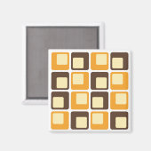 70s Retro Square Shapes Pattern Magneet (Voorkant / Achterkant)