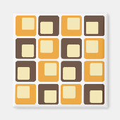 70s Retro Square Shapes Pattern Magneet (Voorkant)
