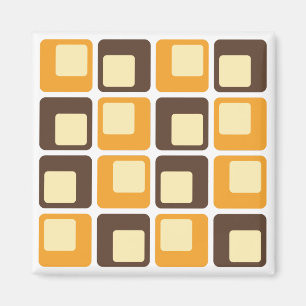 70s Retro Square Shapes Pattern Magneet