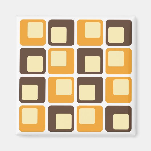 70s Retro Square Shapes Pattern Magneet (Voorkant)
