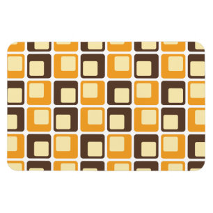 70s Retro Square Shapes Pattern Magneet