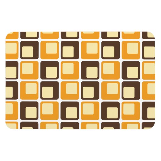 70s Retro Square Shapes Pattern Magneet (Horizontaal)