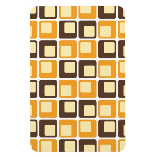 70s Retro Square Shapes Pattern Magneet (Verticaal)