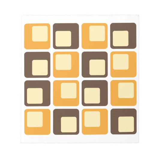 70s Retro Square Shapes Pattern Notitieblok (Voorkant)