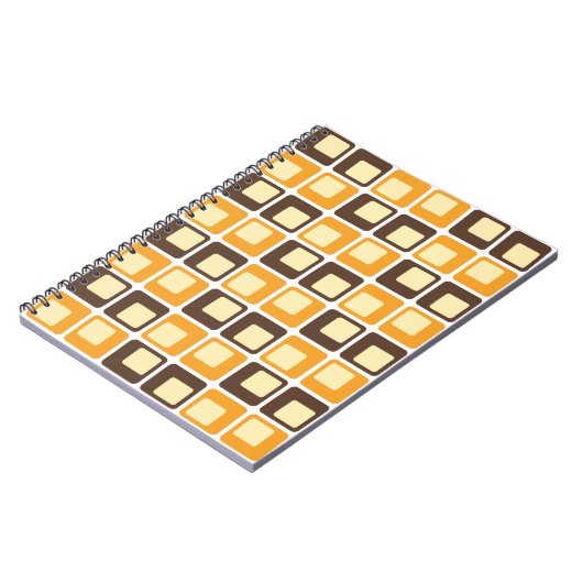 70s Retro Square Shapes Pattern Notitieboek (Linkerzijde)