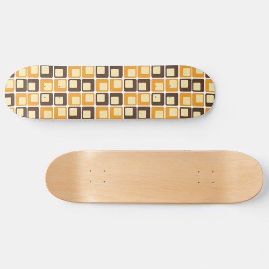 70s Retro Square Shapes Pattern Persoonlijk Skateboard (Horizontaal)