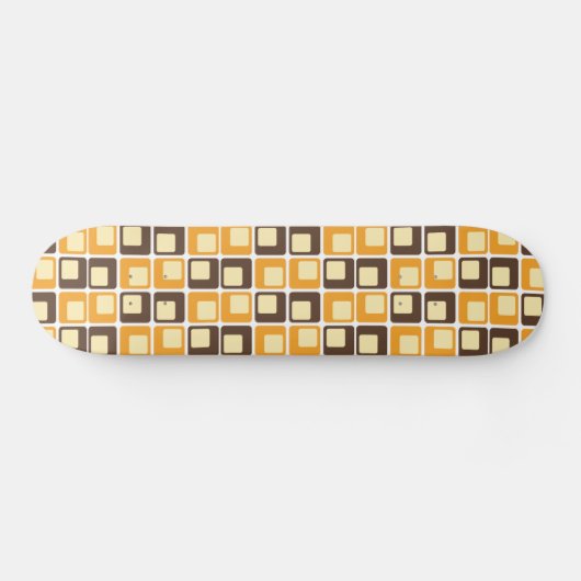 70s Retro Square Shapes Pattern Persoonlijk Skateboard (Horizontaal)