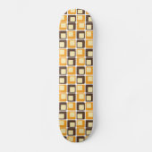 70s Retro Square Shapes Pattern Persoonlijk Skateboard (Voorkant)