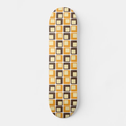 70s Retro Square Shapes Pattern Persoonlijk Skateboard (Voorkant)