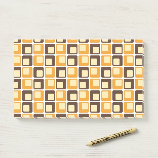 70s Retro Square Shapes Pattern Post-it® Notes (Op bureau)