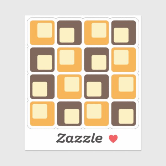 70s Retro Square Shapes Pattern Sticker (Vel)