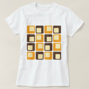 70s Retro Square Shapes Pattern T-shirt