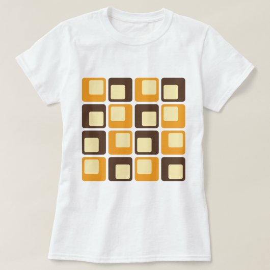 70s Retro Square Shapes Pattern T-shirt (Design voorkant)
