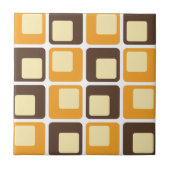 70s Retro Square Shapes Pattern Tegeltje (Voorkant)