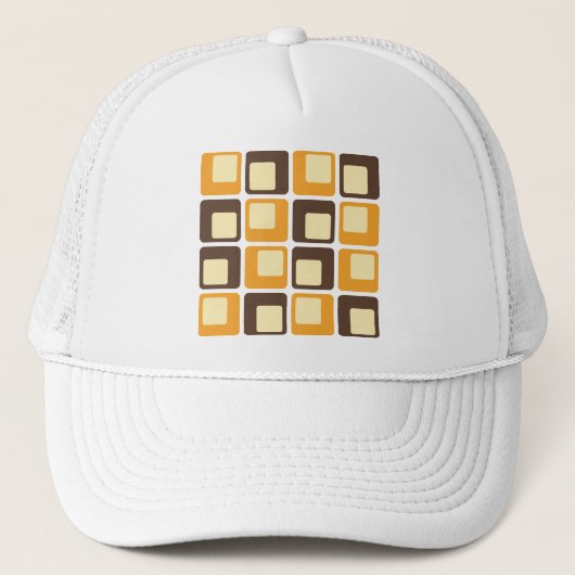 70s Retro Square Shapes Pattern Trucker Pet (Voorkant)