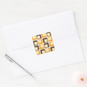 70s Retro Square Shapes Pattern Vierkante Sticker (Envelop)
