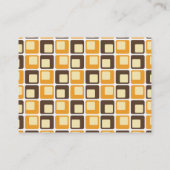 70s Retro Square Shapes Pattern Visitekaartje (Achterkant)