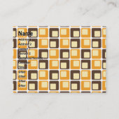 70s Retro Square Shapes Pattern Visitekaartje (Voorkant)