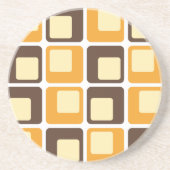 70s Retro Square Shapes Pattern Zandsteen Onderzetter (Voorkant)