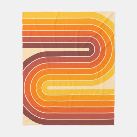 70s Retro  Stijl Geometrisch Ontwerp Fleece Deken (Voorkant)