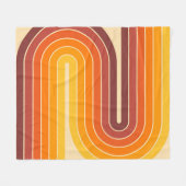 70s Retro Stijl Geometrisch Ontwerp Fleece Deken (Voorkant (Horizontaal))