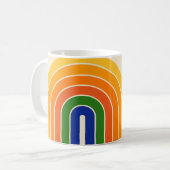 70s Retro Stijl Geometrisch Ontwerp Koffiemok (Voorkant links)