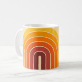 70s Retro  Stijl Geometrisch Ontwerp Koffiemok (Voorkant links)