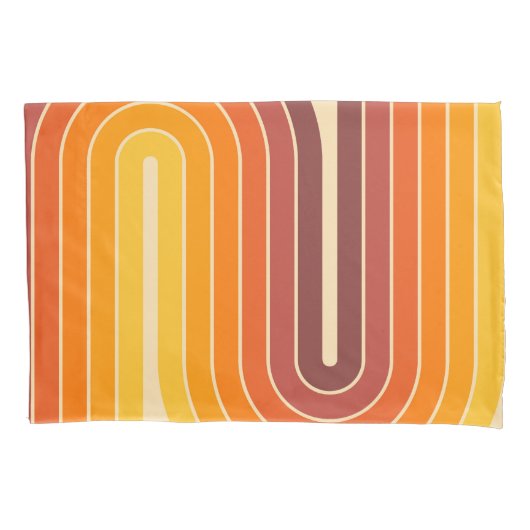 70s Retro Stijl Geometrisch Ontwerp Kussensloop (Voorkant-Links)