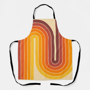 70s Retro  Stijl Geometrisch Ontwerp Schort
