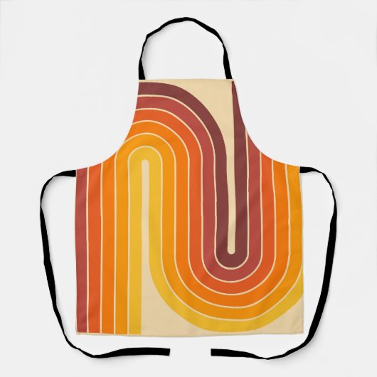 70s Retro Stijl Geometrisch Ontwerp Schort (Voorkant)