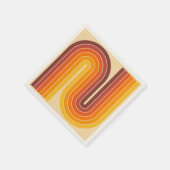 70s Retro  Stijl Geometrisch Ontwerp Servet (Hoek)