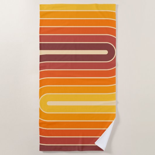 70s Retro Stijl Geometrisch Ontwerp Strandlaken (Voorkant)