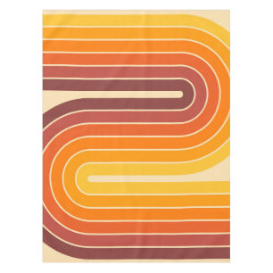 70s Retro Stijl Geometrisch Ontwerp Tafelkleed