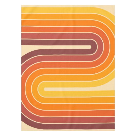 70s Retro  Stijl Geometrisch Ontwerp Tafelkleed (Voorkant)