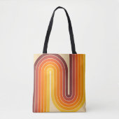 70s Retro  Stijl Geometrisch Ontwerp Tote Bag (Voorkant)