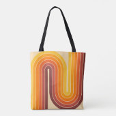 70s Retro  Stijl Geometrisch Ontwerp Tote Bag (Achterkant)
