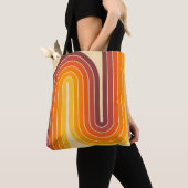 70s Retro  Stijl Geometrisch Ontwerp Tote Bag (Dichtbij)