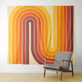 70s Retro  Stijl Geometrisch Ontwerp Wandkleed (In Situ (horizontaal))