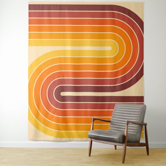 70s Retro  Stijl Geometrisch Ontwerp Wandkleed (In situ)