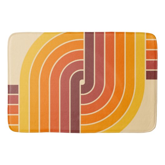 70s Retro Stijl Geometrische Patroon Badmat (Voorkant)