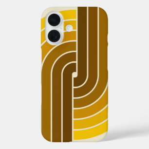 70s Retro  Stijl Geometrische Patroon iPhone 16 Hoesje