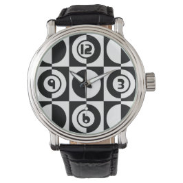70s Retro  Stijl Geometrische Patroon Horloge