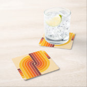 70s Retro  Stijl Geometrische Patroon Kartonnen Onderzetters (Insitu)