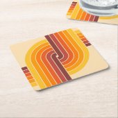 70s Retro  Stijl Geometrische Patroon Kartonnen Onderzetters (Schuin)